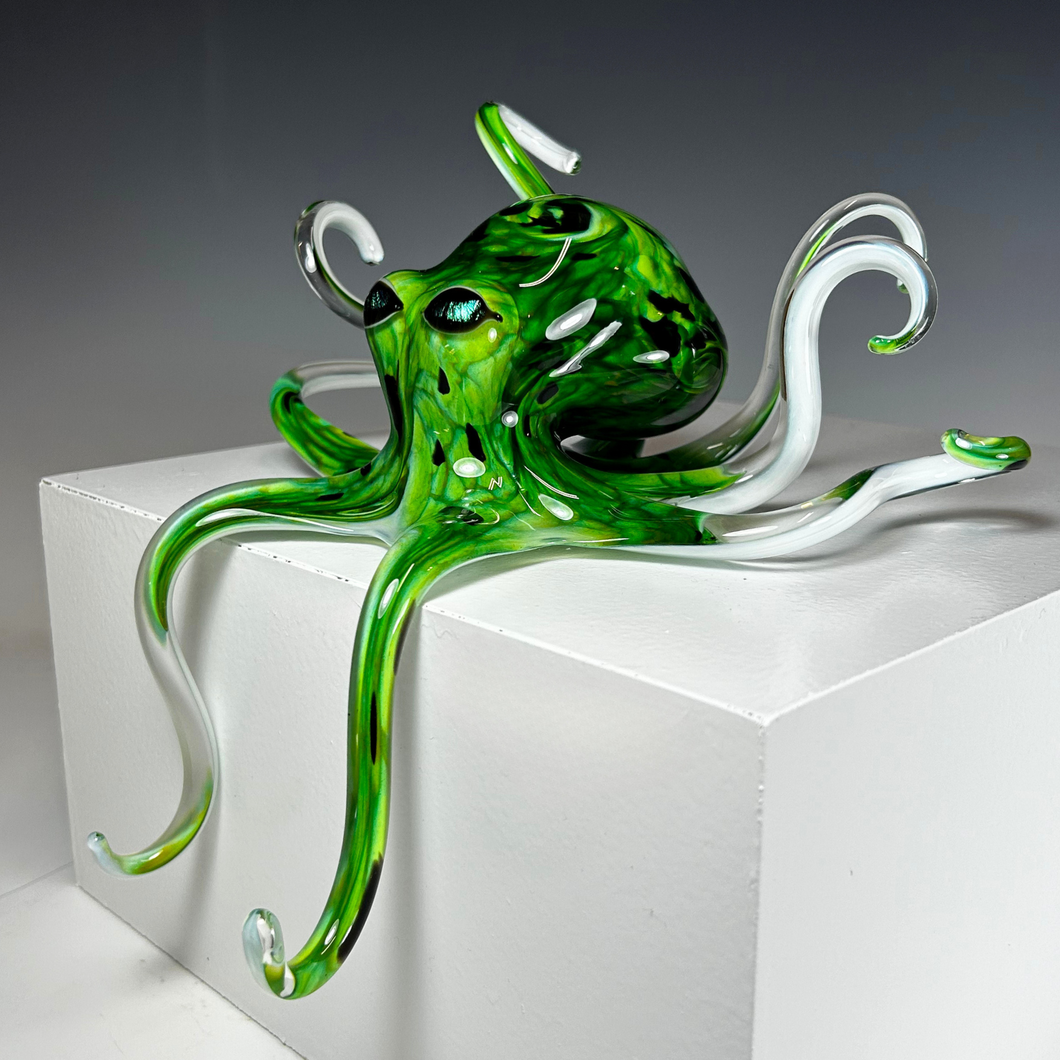 Spring Green Hungover Glass Octopus