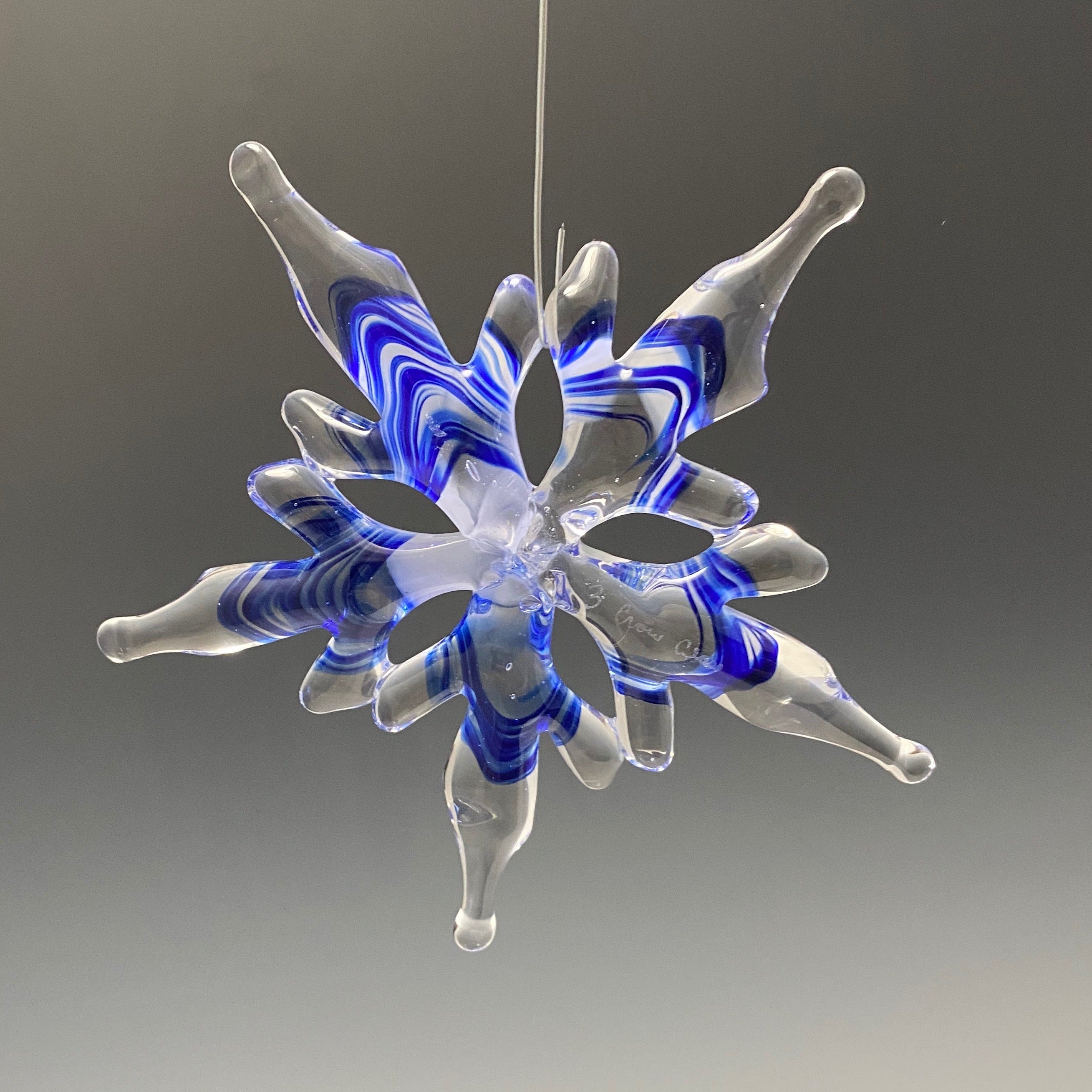 Small Glass Snowflake – The Glass Station Studio and Gallery