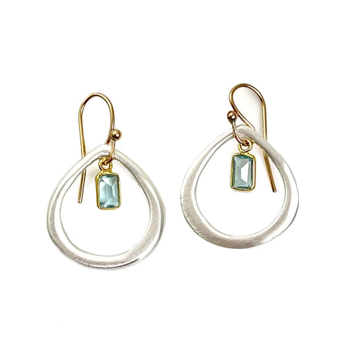 Clear Glass Hoop Earrings with Gold Filled Ear Wires — The Glass Studio