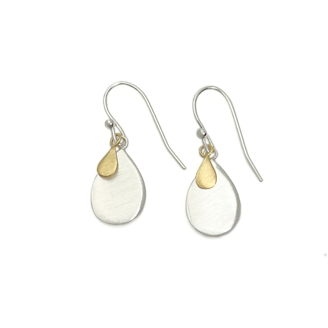 Double Drop Earrings with Sterling Silver and Vermeil