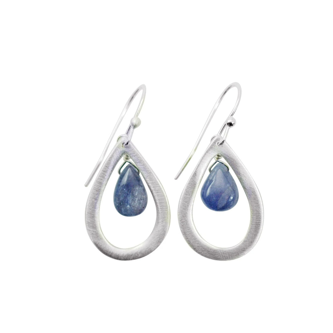 Sterling Silver Drops with Tanzanite Earrings
