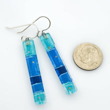 Load image into Gallery viewer, Blue Strata Bar Earrings
