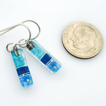 Load image into Gallery viewer, Blue Strata Bar Earrings
