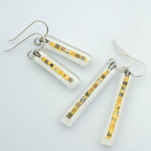 Load image into Gallery viewer, White Golden Phase Bar Earrings
