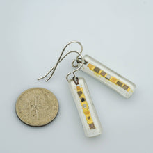 Load image into Gallery viewer, White Golden Phase Bar Earrings
