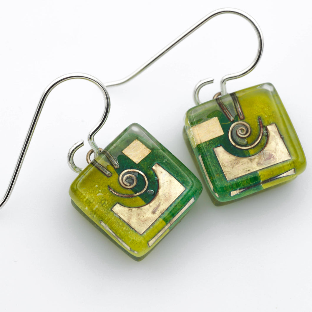 Garden Snail Cube Earrings