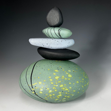 Load image into Gallery viewer, Speckled Tzar Green Cairn Stack
