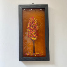 Load image into Gallery viewer, 4x8 Fused Glass Framed Seasonal Cardinal in a Tree
