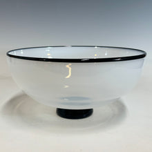 Load image into Gallery viewer, White with Black Lip Wrap Low Bowl
