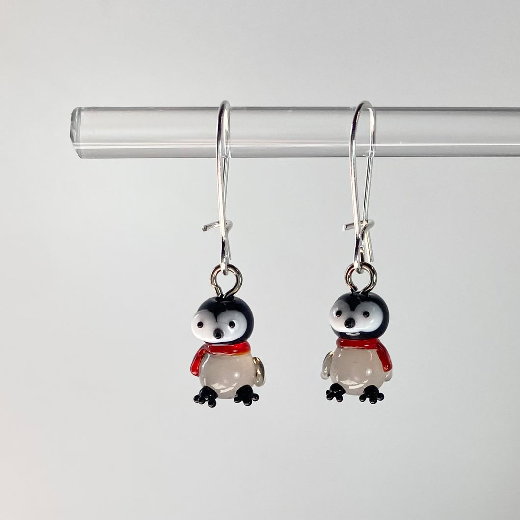 Mini Glass Penguin Earrings