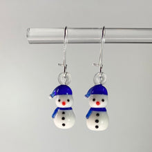 Load image into Gallery viewer, Mini Glass Snowman Earrings
