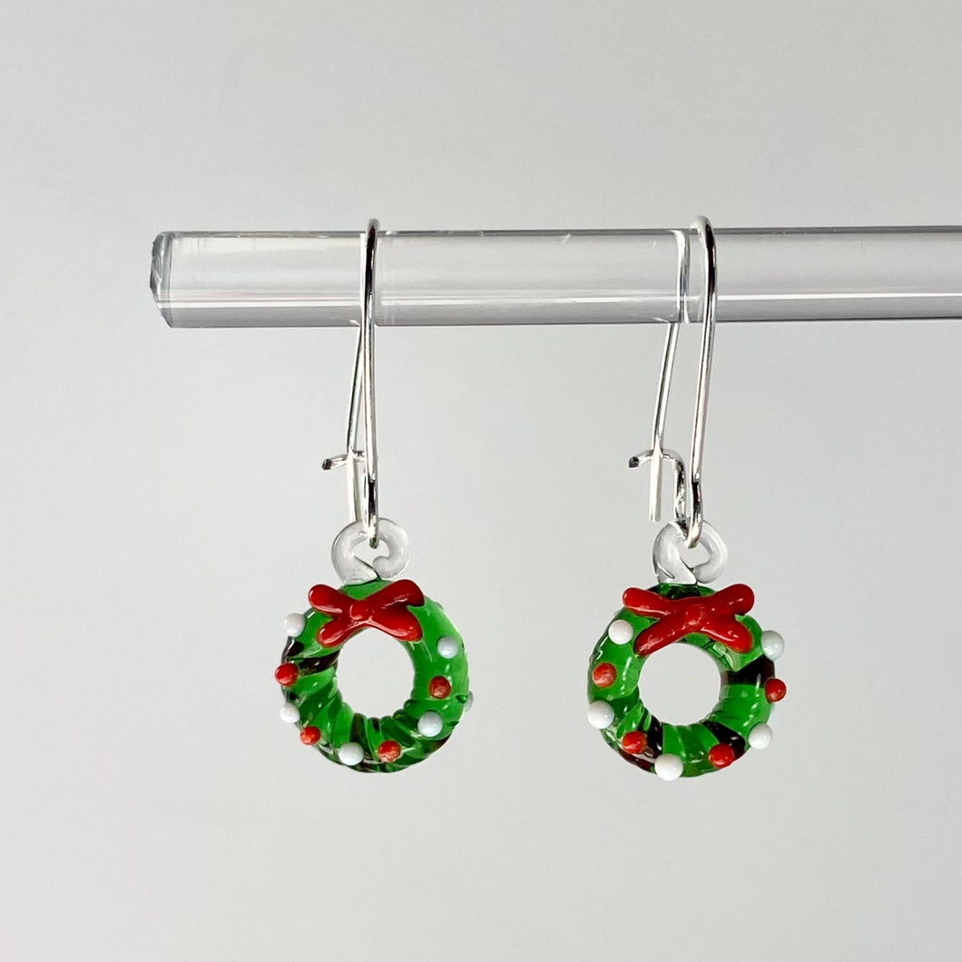 Mini Glass Wreath Earrings