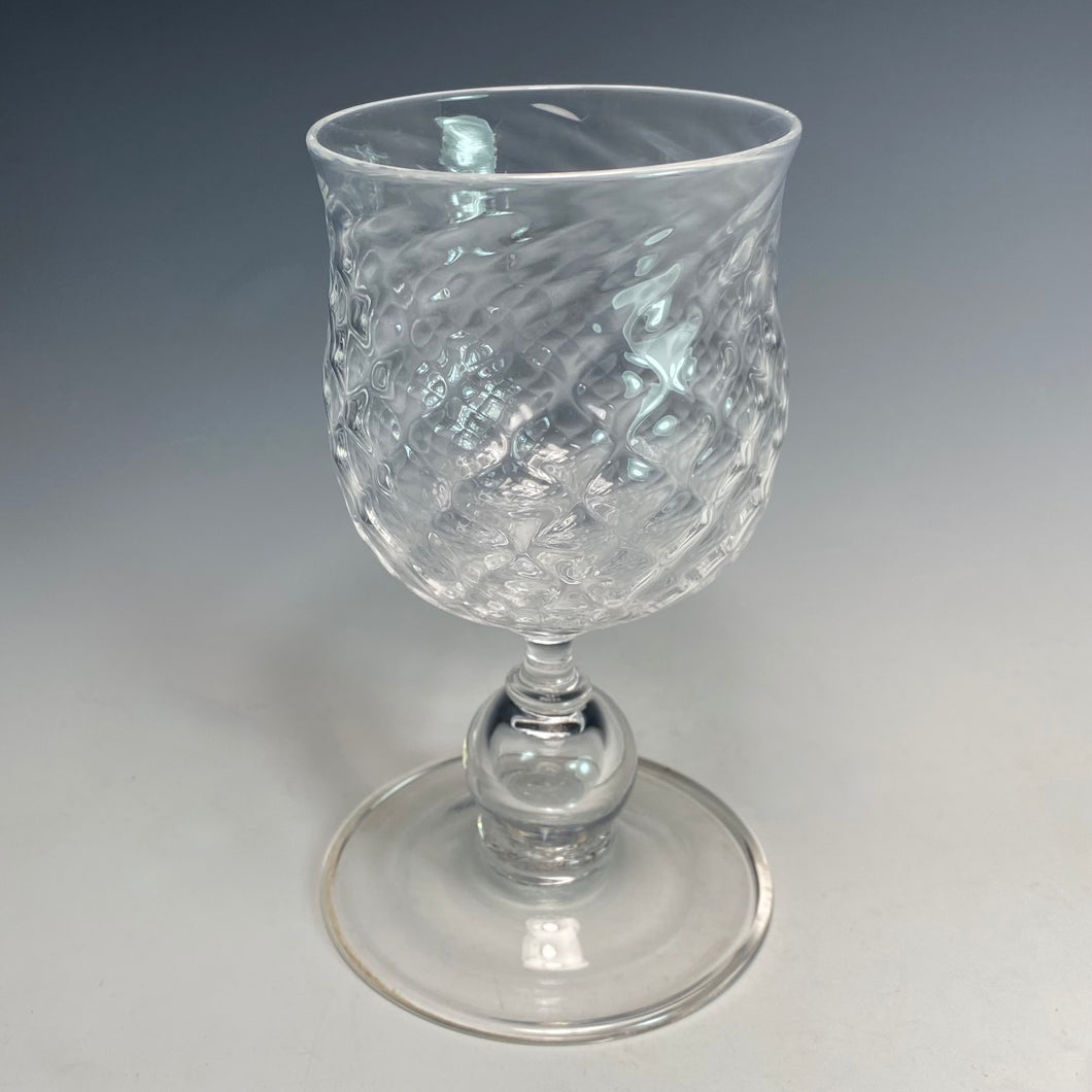 Large Tulip Goblet with Blown Marble Stem