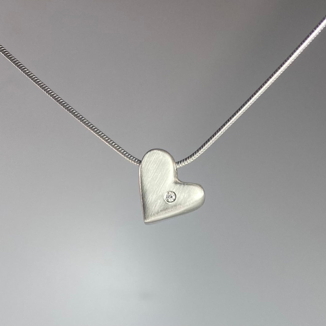 Sliding Heart with Diamond Necklace