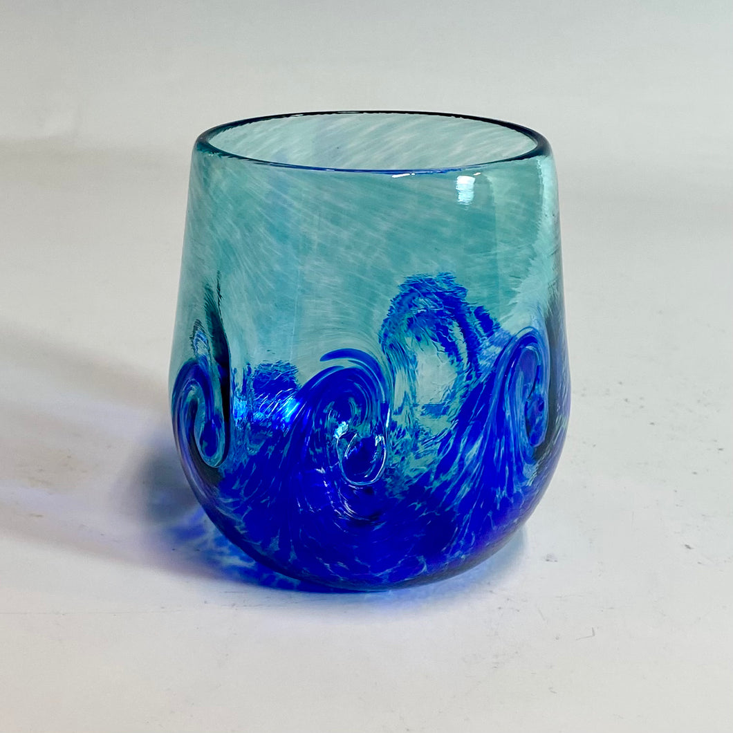 Wave Collection Stemless Wine Glasses