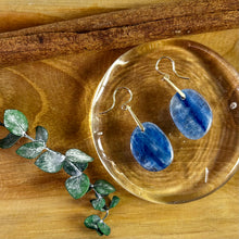Load image into Gallery viewer, Kyanite Drop Earrings with Hand-Forged 14k Gold Bail
