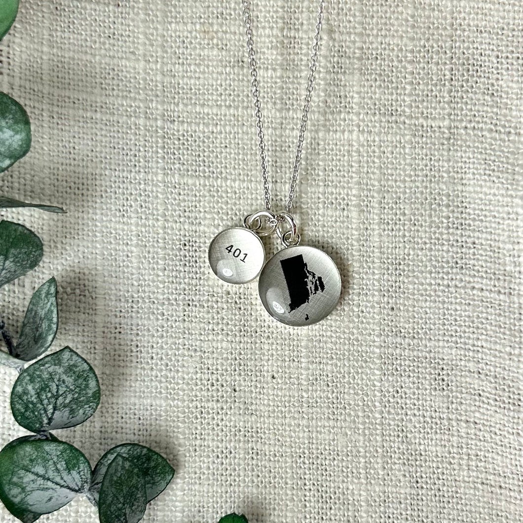 Rhode Island Sterling Silver Charm Necklace