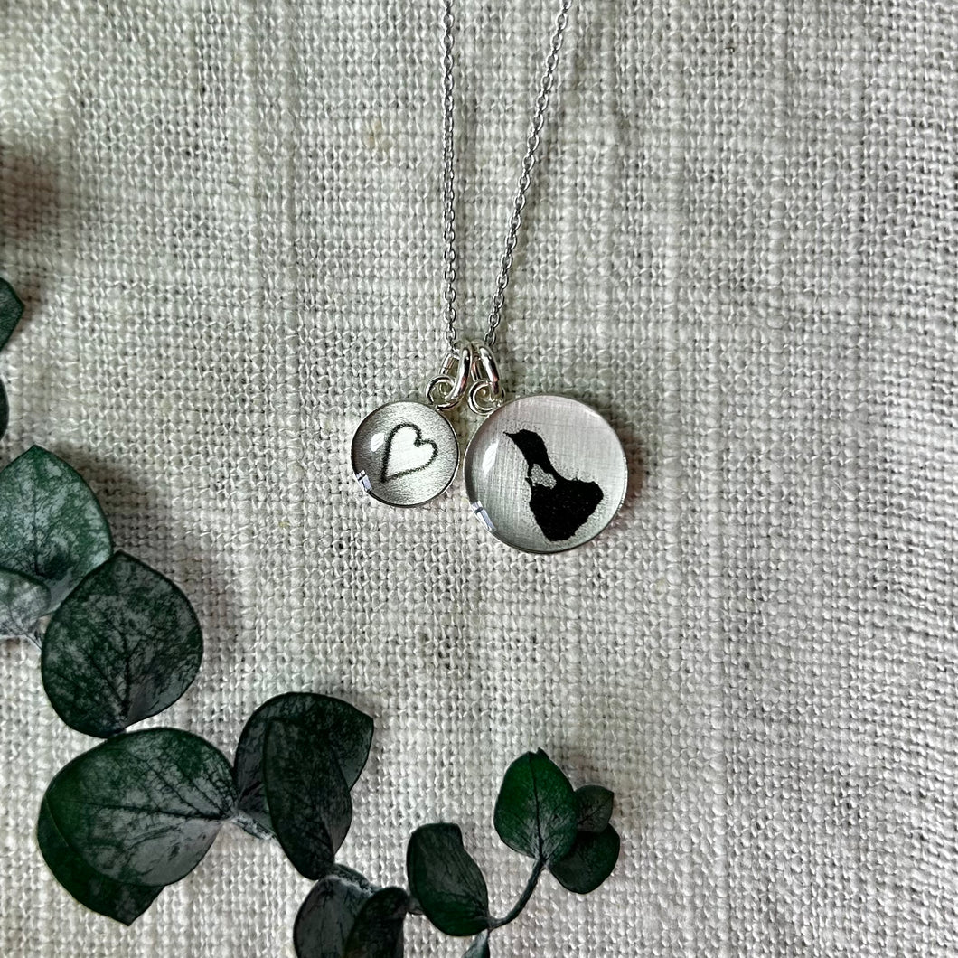 Block Island with Love Sterling Silver Charm Necklace