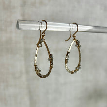 Load image into Gallery viewer, Hammered Teardrops with Crystal Cluster Earrings
