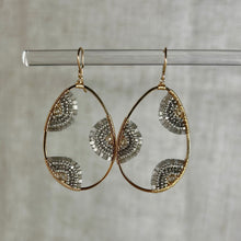 Load image into Gallery viewer, Oval Cluster Earrings with 14k Gold Wire Wrapping
