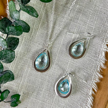 Load image into Gallery viewer, Blue Topaz and Sterling Silver Tear Drop Earrings
