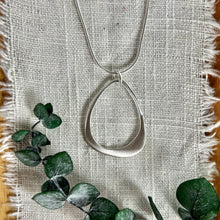 Load image into Gallery viewer, Small Open Drop Silver Necklace
