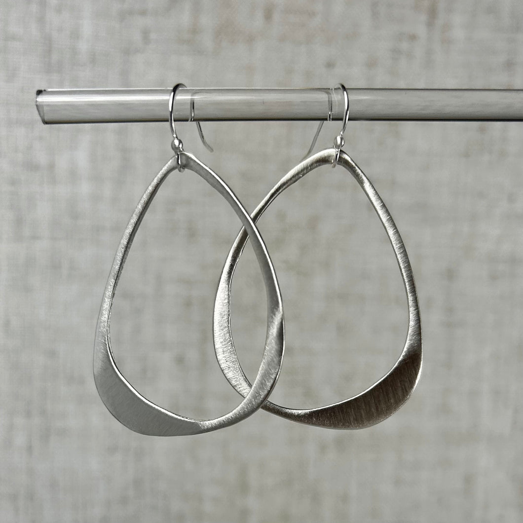 Large Open Drop Sterling Silver Earrings