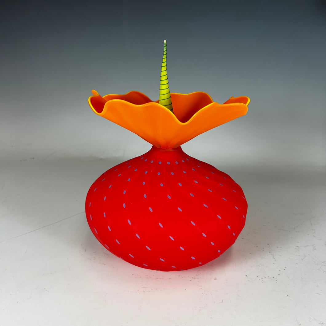 BOBtanical Urchin Vase in Mango Red