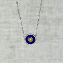 Load image into Gallery viewer, 14k Heart with Lapis and Sterling Silver

