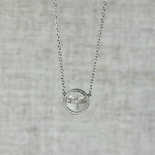 Load image into Gallery viewer, Dragonfly Pendant Necklace with Mother of Pearl and Sterling Silver

