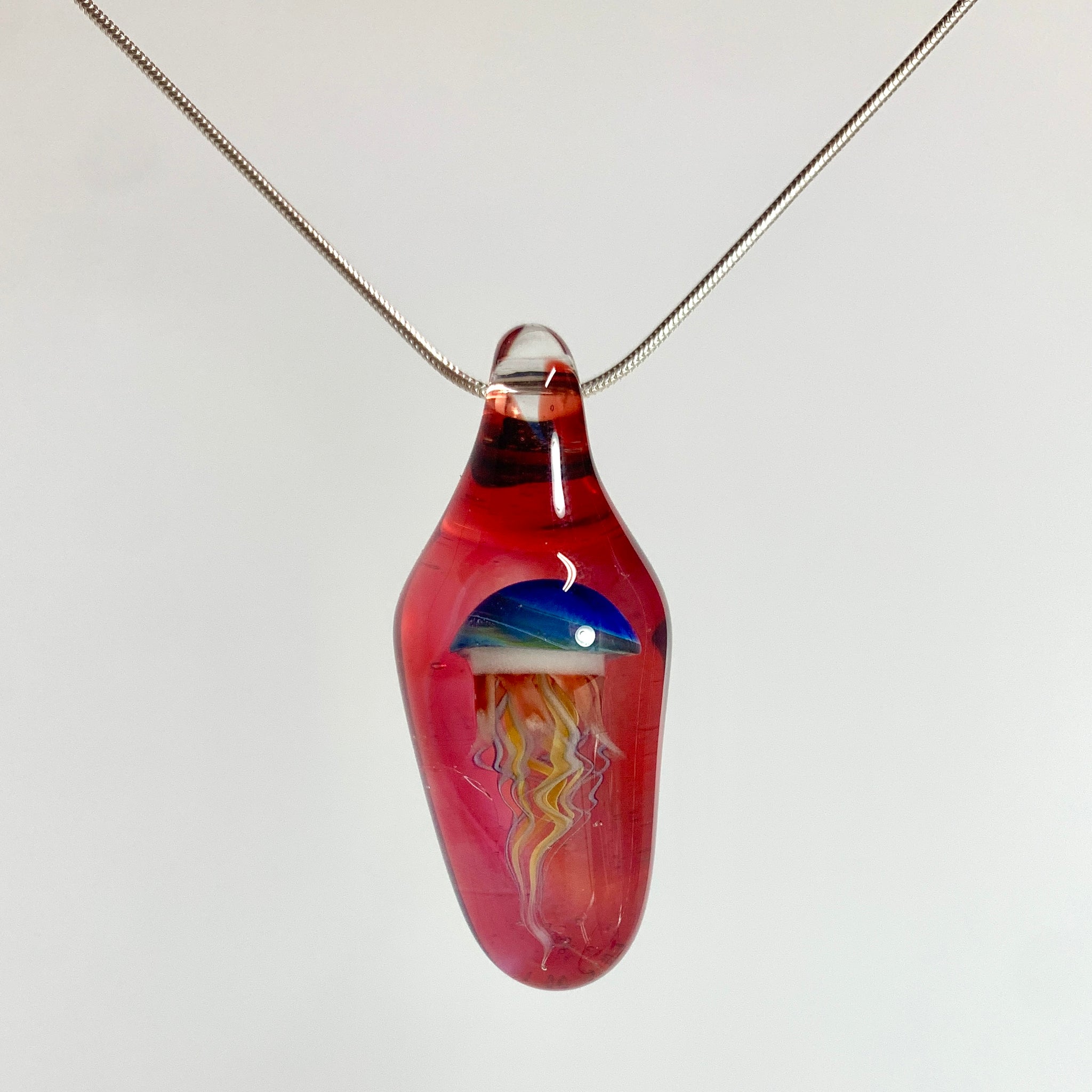 Jeremy sinkus signed glass art online jellyfish pendant