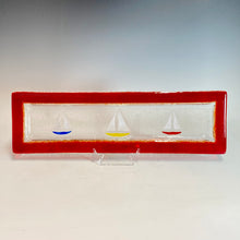 Load image into Gallery viewer, 6x22 Sailboat Glass Serving Tray
