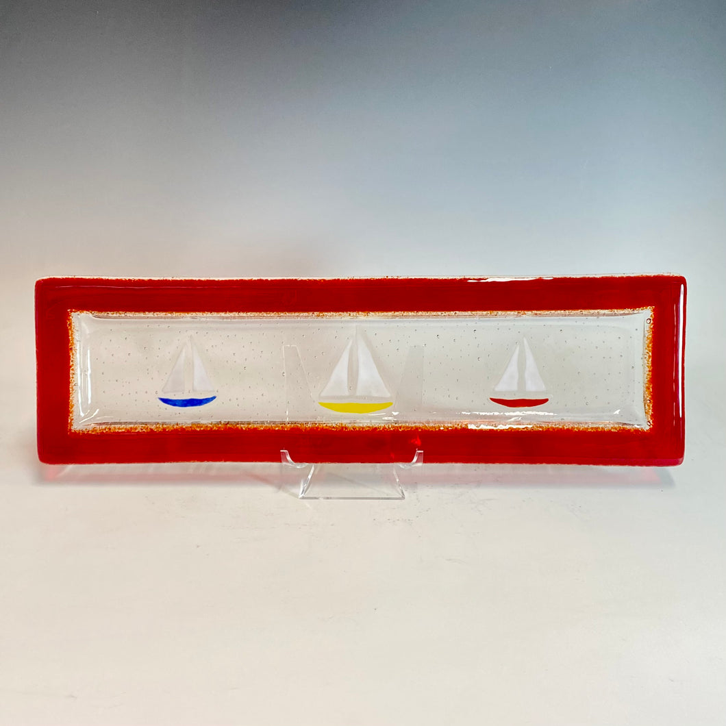 6x22 Sailboat Glass Serving Tray