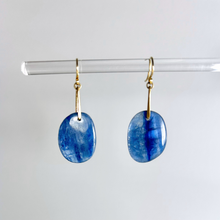 Load image into Gallery viewer, Kyanite Drop Earrings with Hand-Forged 14k Gold Bail
