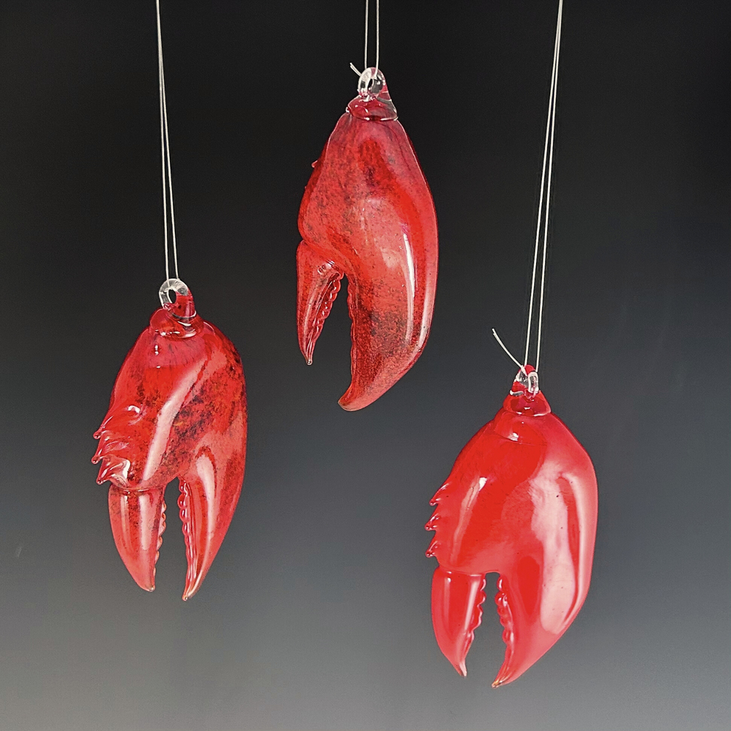 Hanging Glass Lobster Claw Ornament