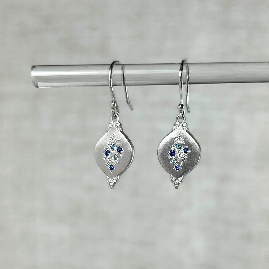 Raindrop Sapphire and Diamond Earrings