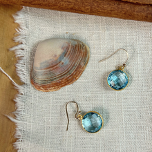 Load image into Gallery viewer, Round Swiss Blue Topaz Earrings
