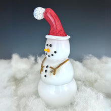 Load image into Gallery viewer, Large Glass Snowman with Arms
