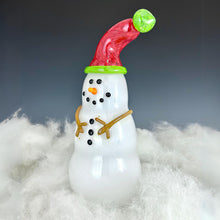 Load image into Gallery viewer, Large Glass Snowman with Arms
