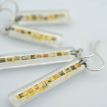 Load image into Gallery viewer, White Golden Phase Bar Earrings
