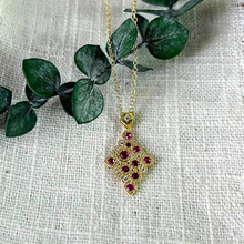 Load image into Gallery viewer, Mosaic Cluster Necklace with Ruby
