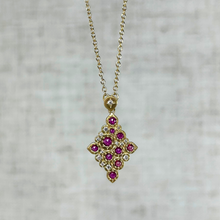 Load image into Gallery viewer, Mosaic Cluster Necklace with Ruby
