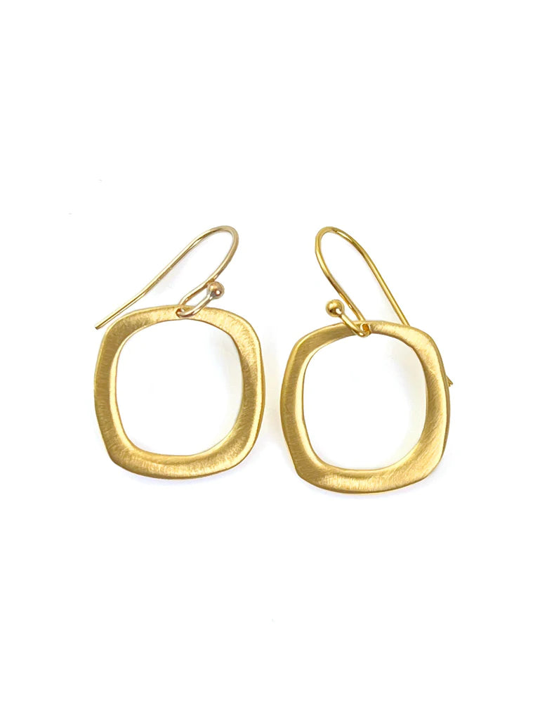 Vermeil Gold Open Square Earrings