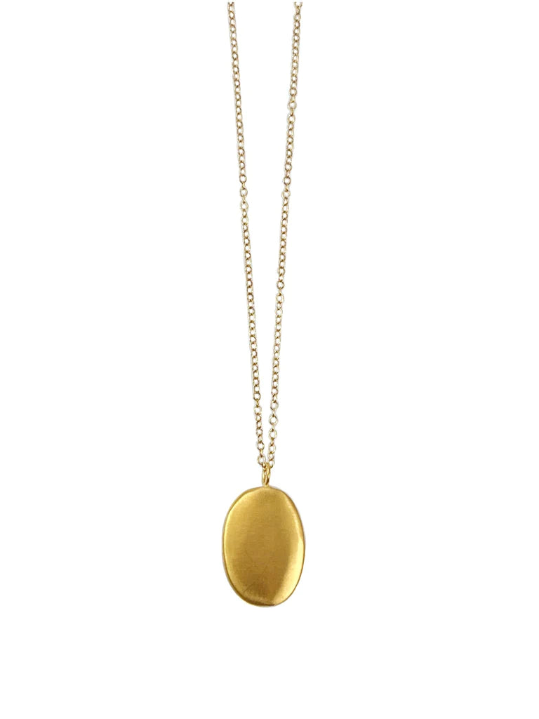 Gold Vermeil Large Oval Necklace on 28