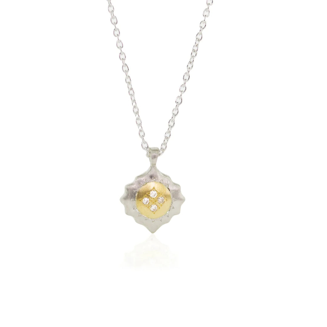 East and West Charm Pendant with Diamonds