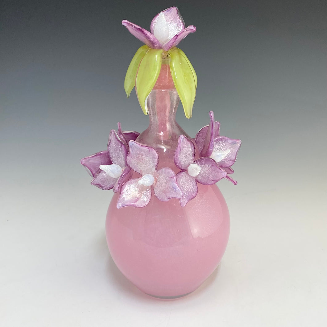 Pink Floral Bottle with Stopper