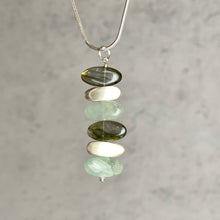 Load image into Gallery viewer, Silver Ocean Necklace with Labradorite, Aquamarine and Silver Nuggets
