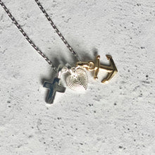 Load image into Gallery viewer, Petit Charm Chain with Cross, Heart and 14k Anchor
