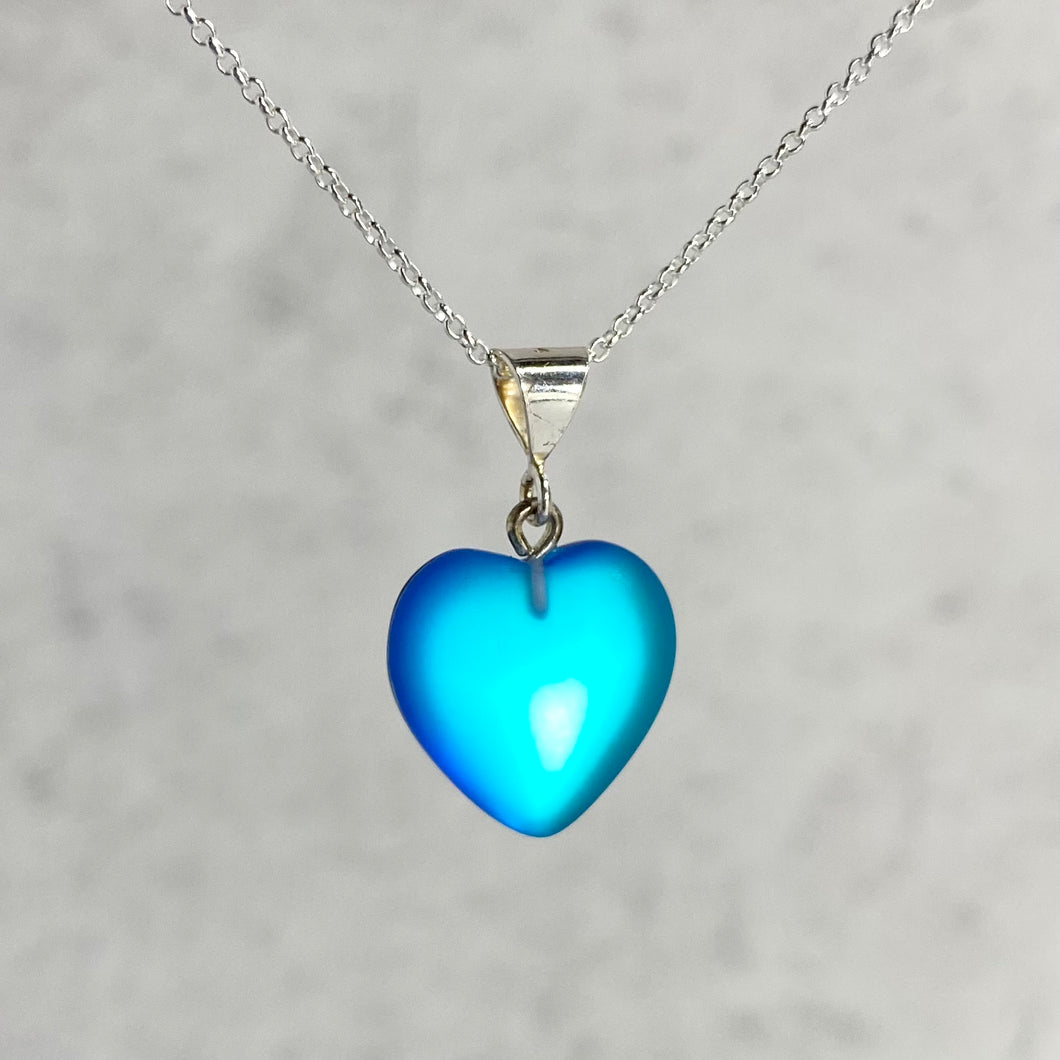 Small Dichroic Glass Heart Pendant