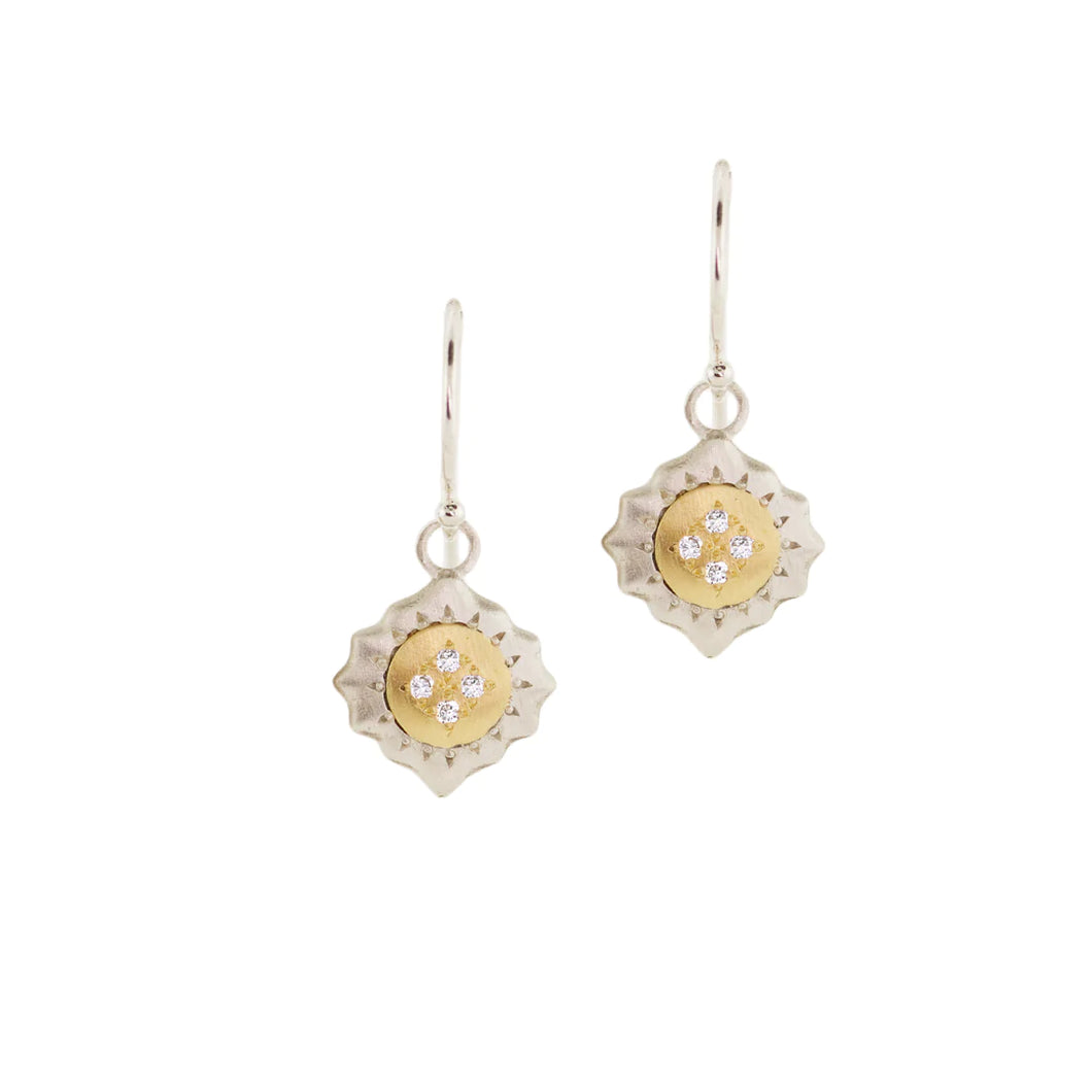 East and West Earrings with Diamonds